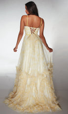 Alyce Paris 62078 - Tiered Ruffle Gown with Crossover Bodice