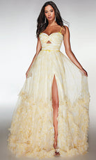 Alyce Paris 62078 - Tiered Ruffle Gown with Crossover Bodice