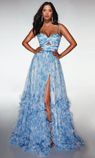 Alyce Paris 62078 - Tiered Ruffle Gown with Crossover Bodice