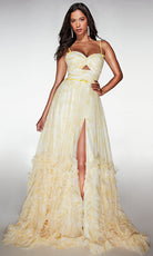 Alyce Paris 62078 - Tiered Ruffle Gown with Crossover Bodice