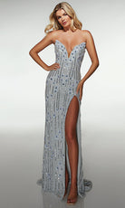 Alyce Paris 62086 - Beaded Strapless Slit Gown