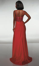 Alyce Paris 62088 - Beaded Corset Gown with Draped Skirt