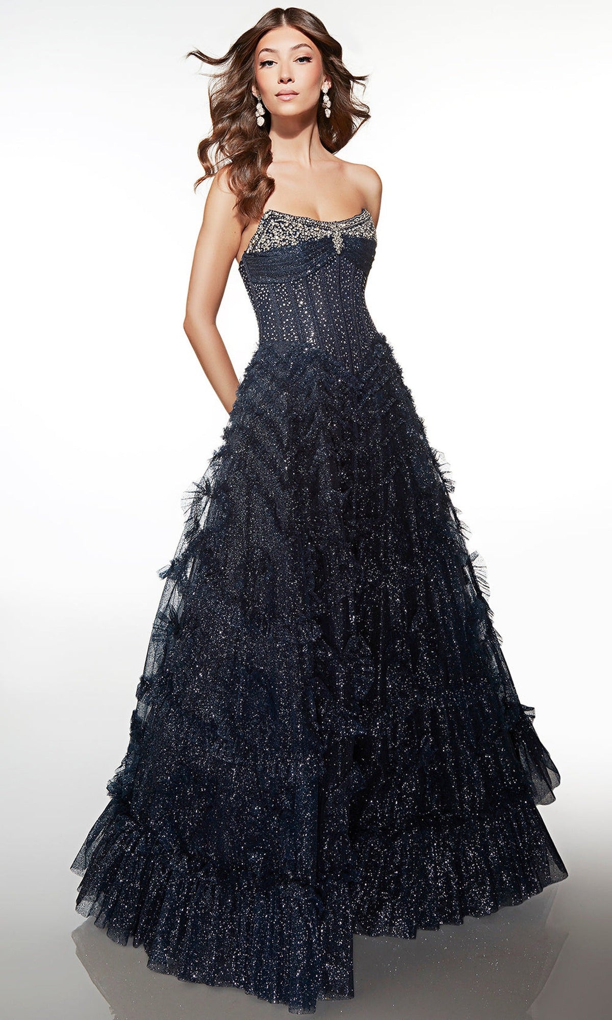 Alyce Paris 62096 - Embellished Corset Ruffle Ball Gown
