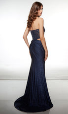 Alyce Paris 62097 - Beaded Corset Gown with High Slit