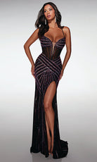 Alyce Paris 62100 - Beaded Corset Gown with Slit