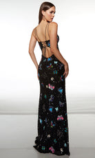 Alyce Paris 62106 - Butterfly Beaded Fitted Gown with Slit