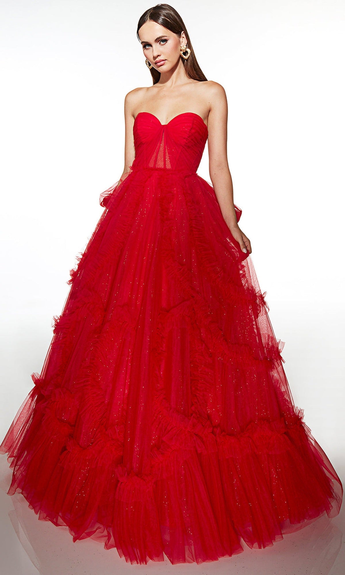 Alyce Paris 62119 - Strapless Tulle Ball Gown with Back Bow