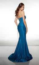 Alyce Paris 62128 - Strapless Ruched Gown with High Slit - Silhouette Dresses