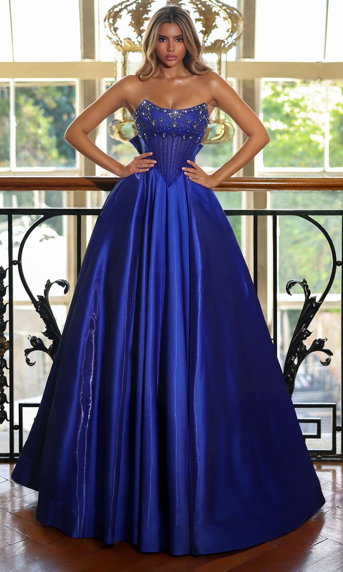 Alyce Paris 62134 - Strapless Ball Gown with Beaded Corset