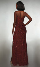 Alyce Paris 62136 - Embellished Plunging Neck Straight Gown