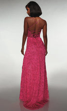 Alyce Paris 62139 - Floral Beaded Lace Up Gown