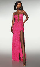 Alyce Paris 62139 - Floral Beaded Lace Up Gown