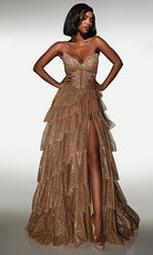 Alyce Paris 62144 - Tiered Glitter Strapless Gown