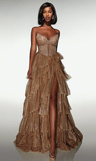 Alyce Paris 62144 - Tiered Glitter Strapless Gown - Silhouette Dresses