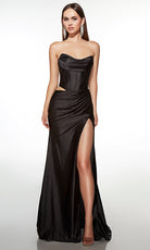 Alyce Paris 62149 - Strapless Corset Slit Gown