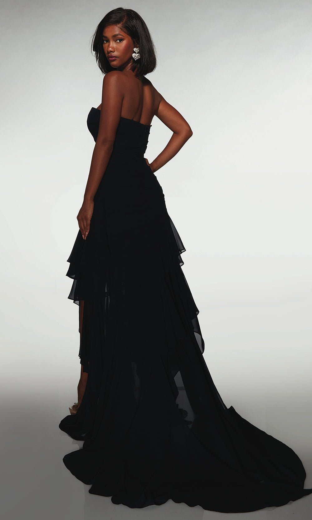 Alyce Paris 62153 - Strapless Cascading Chiffon Gown - Silhouette Dresses