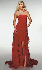 Alyce Paris 62153 - Strapless Cascading Chiffon Gown - Silhouette Dresses