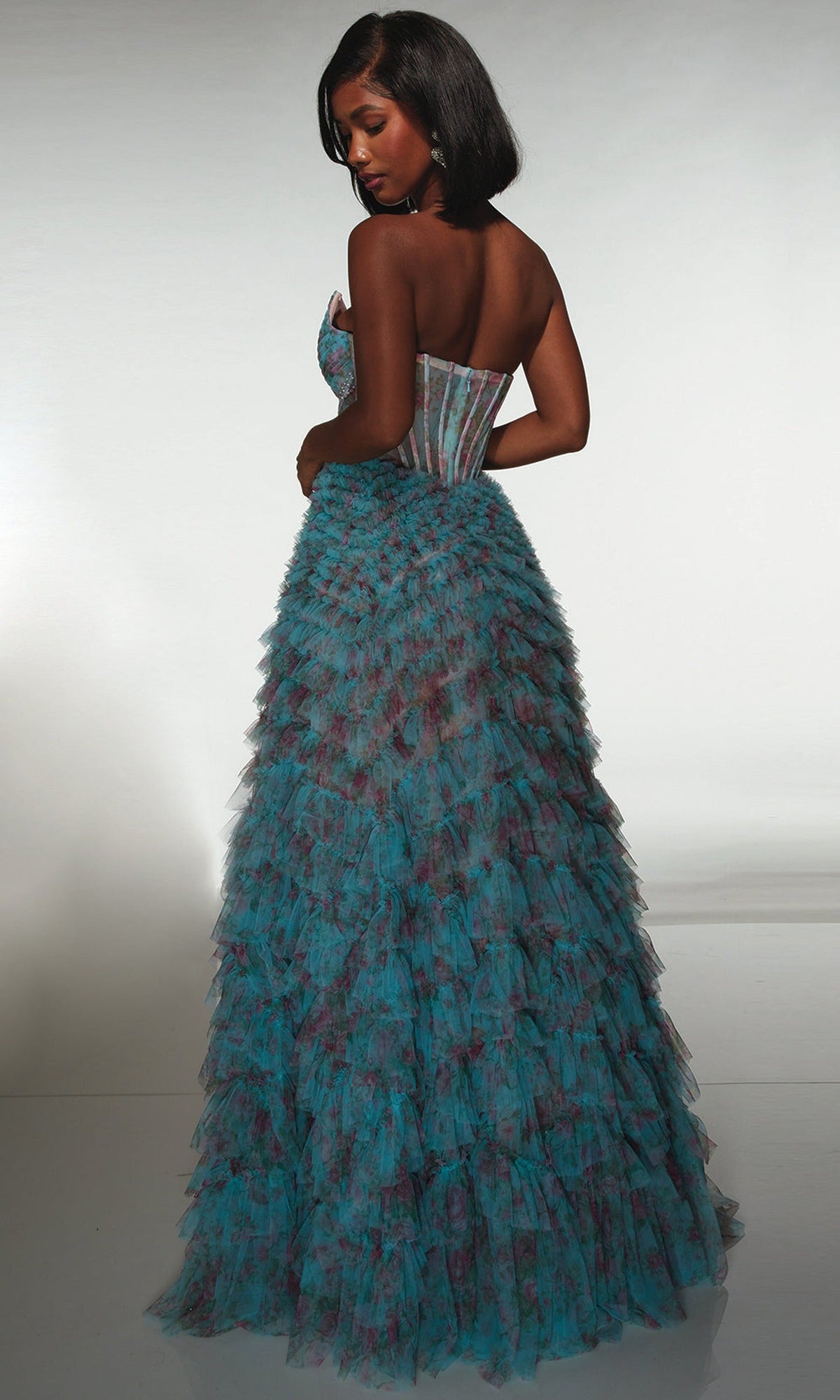 Alyce Paris 62169 - Tiered Floral Texture Ball Gown