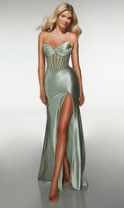 Alyce Paris 62177 - Beaded Corset Satin Gown