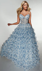 Alyce Paris 62182 - Floral Ruffle Ballgown with Beaded Bodice