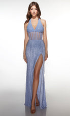 Alyce Paris 62188 - Halter Beaded Gown With High Slit