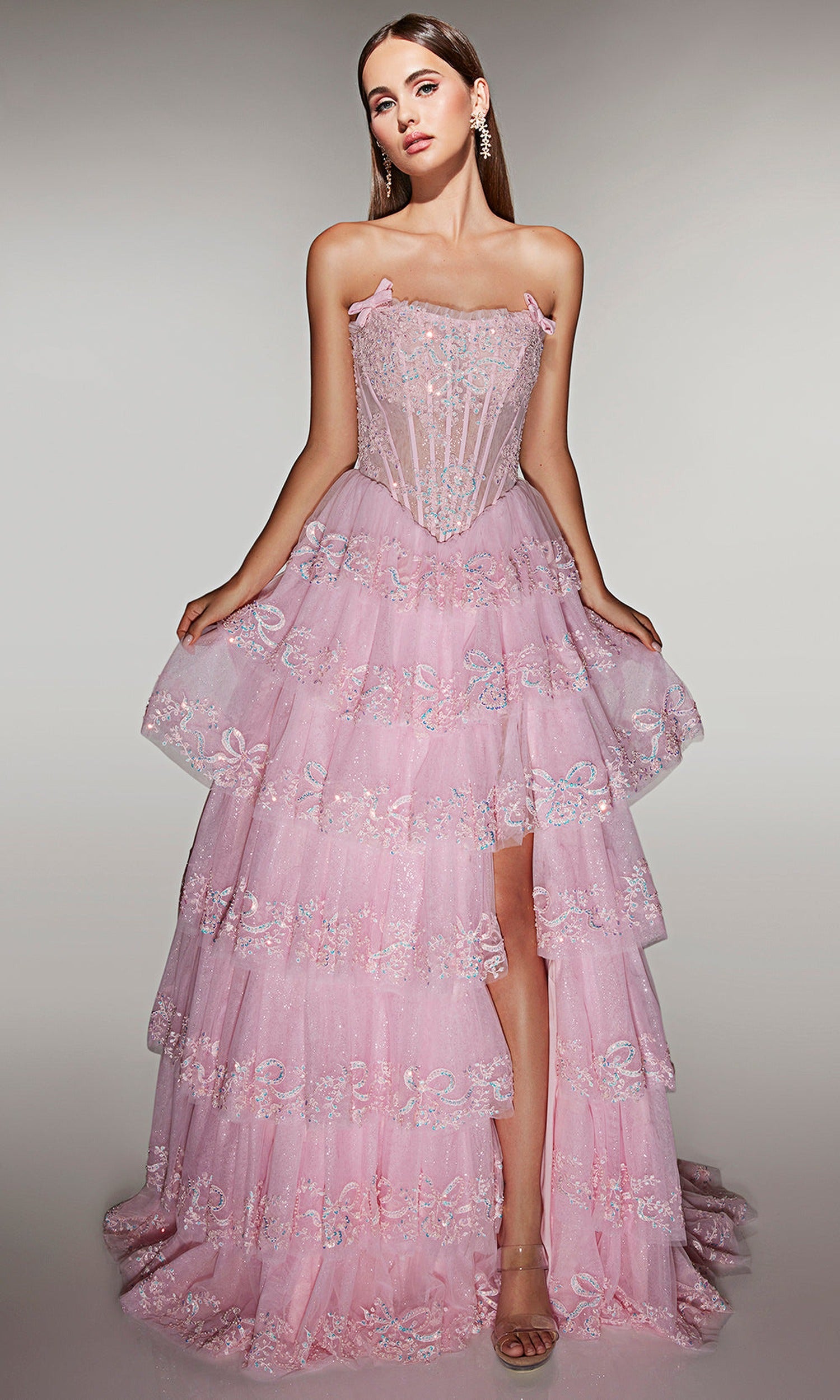 Alyce Paris 62191 - Tiered Ball Gown with Beaded Corset