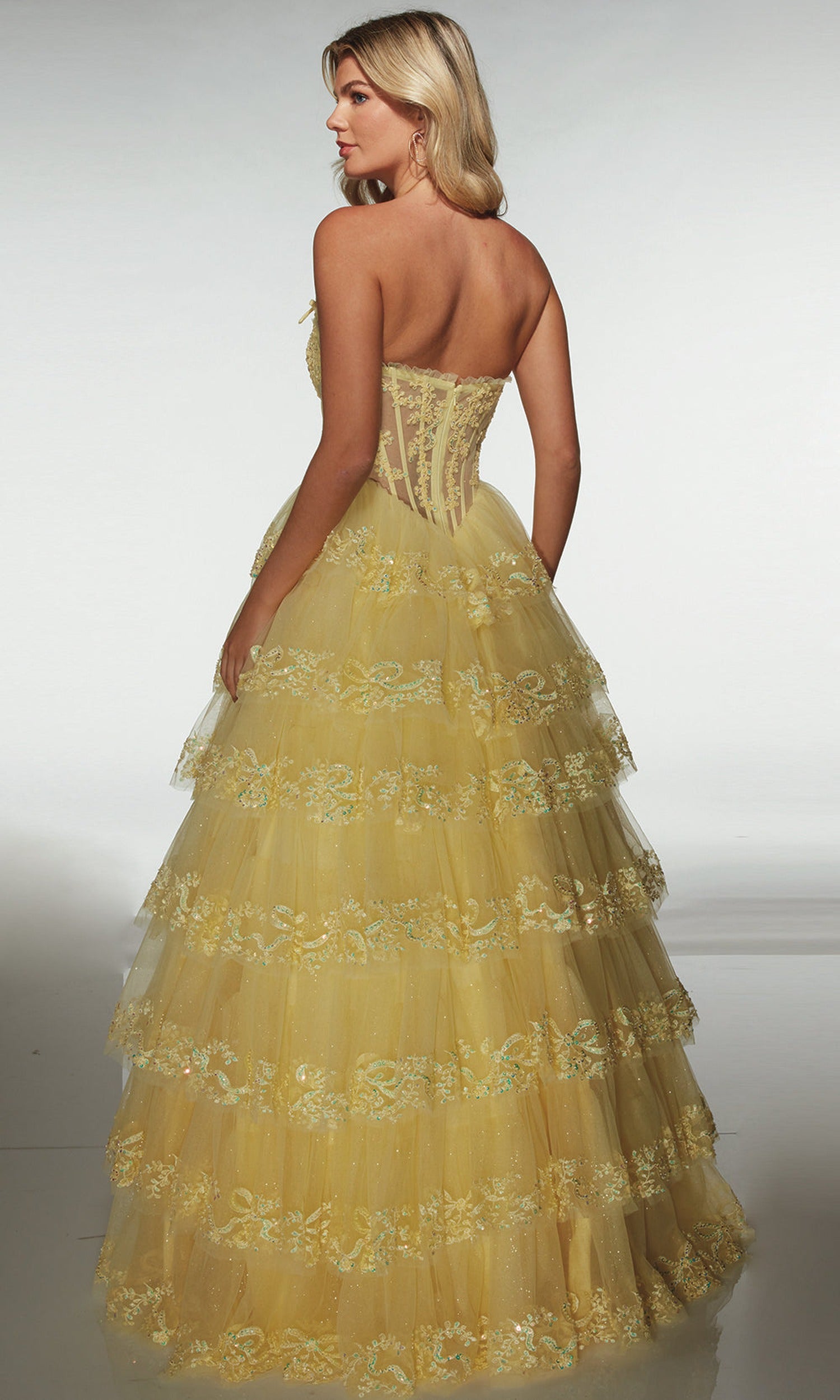 Alyce Paris 62191 - Tiered Ball Gown with Beaded Corset