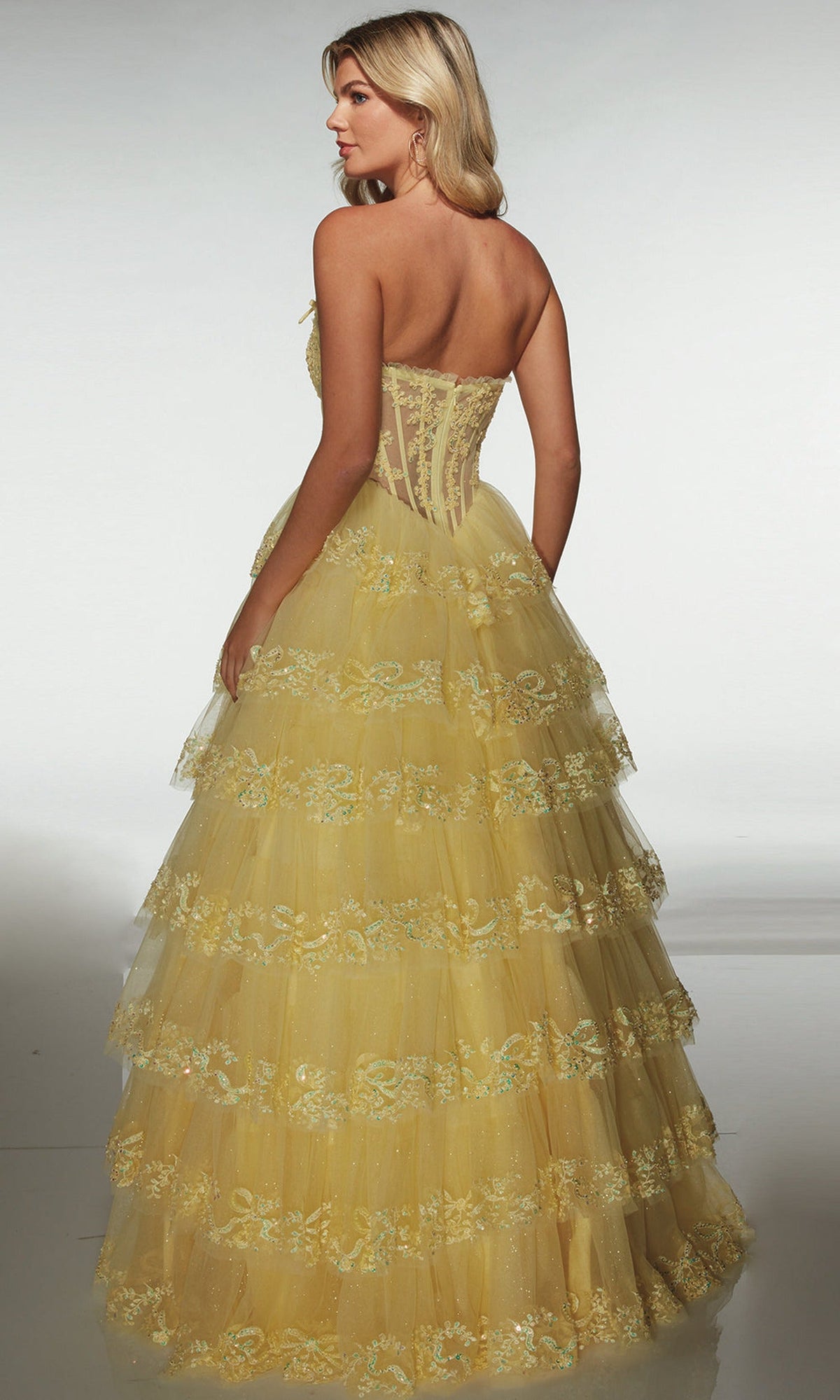 Alyce Paris 62191 - Tiered Ball Gown with Beaded Corset