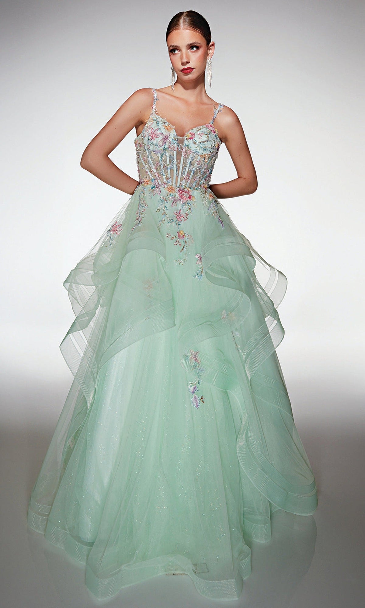 Alyce Paris 62201 - Floral Applique Ball Gown