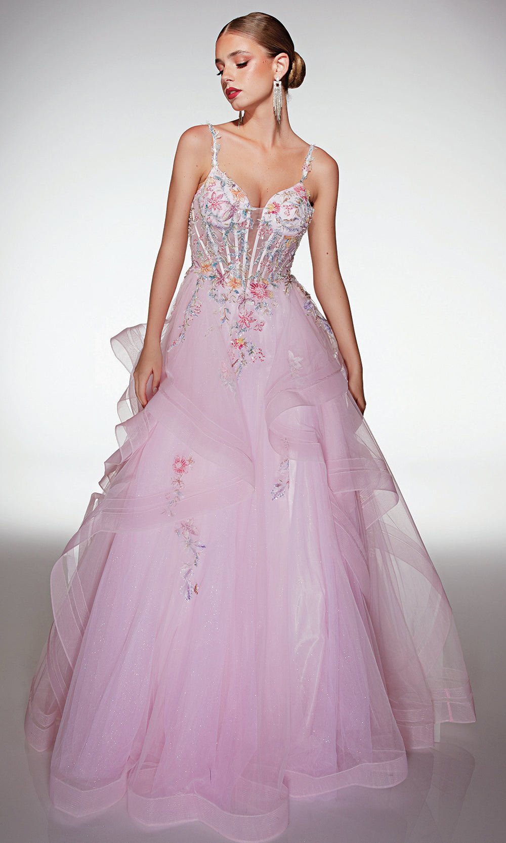 Alyce Paris 62201 - Floral Applique Ball Gown - Silhouette Dresses