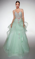 Alyce Paris 62201 - Floral Applique Ball Gown - Silhouette Dresses