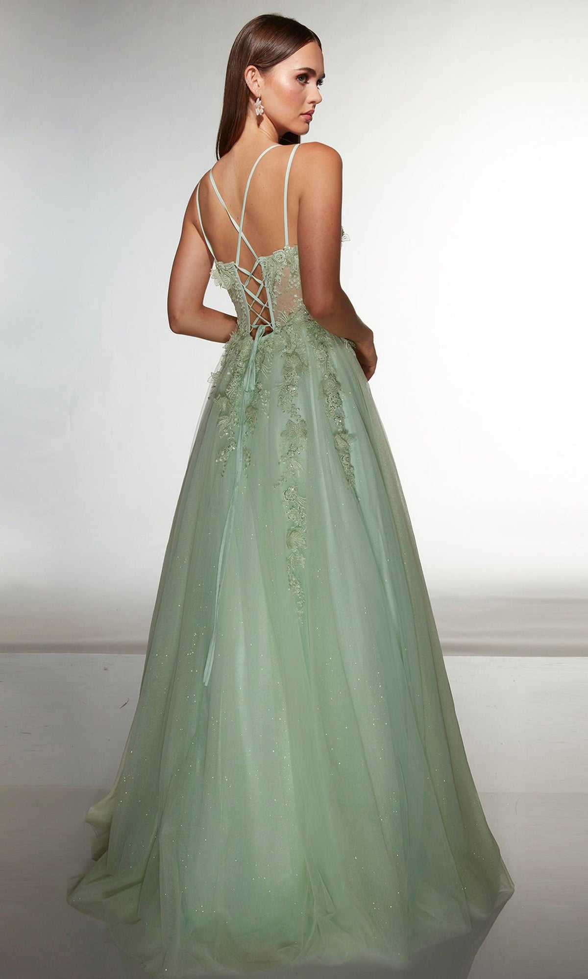 Alyce Paris 62203 - Floral Corset Glitter Ball Gown
