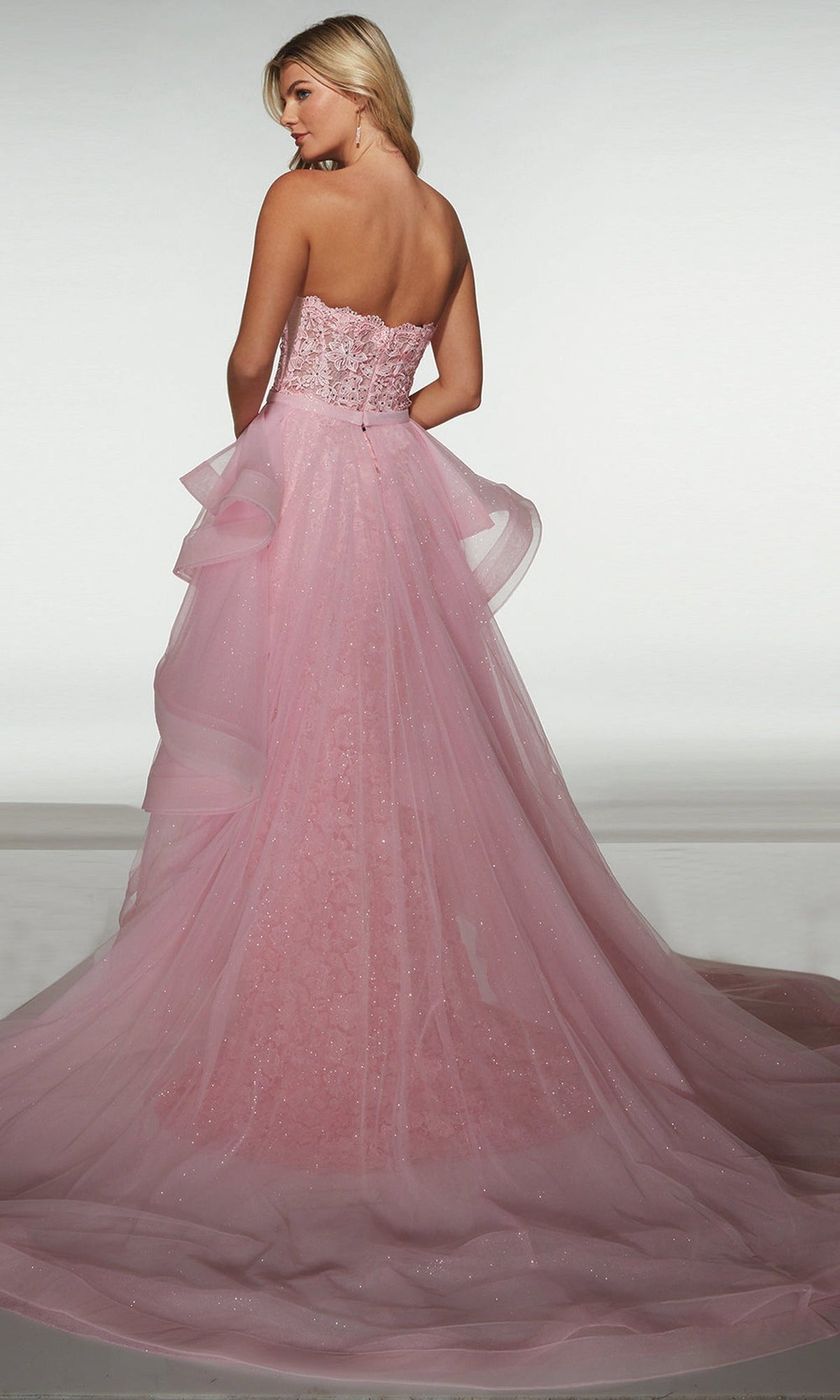 Alyce Paris 62206 - Strapless Applique Gown with Overskirt
