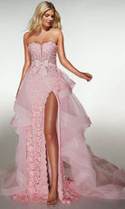 Alyce Paris 62206 - Strapless Applique Gown with Overskirt