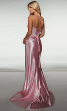 Alyce Paris 62209 - Beaded Corset Satin Slit Gown