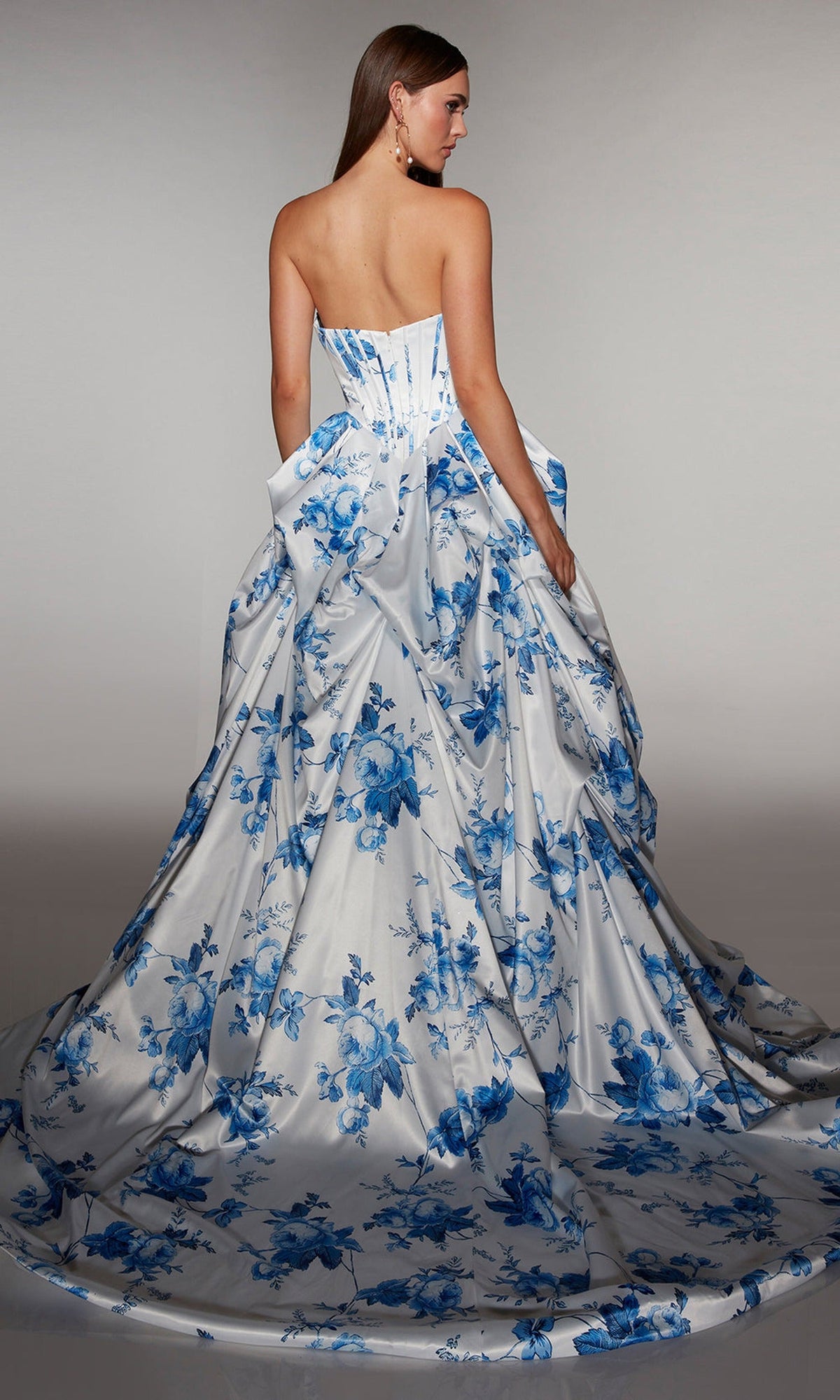 Alyce Paris 62213 - Floral Printed Satin Ball Gown