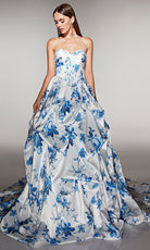 Alyce Paris 62213 - Floral Printed Satin Ball Gown