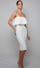 Alyce Paris 70002 - Strapless Knee-Length Dress with Flounce Detail