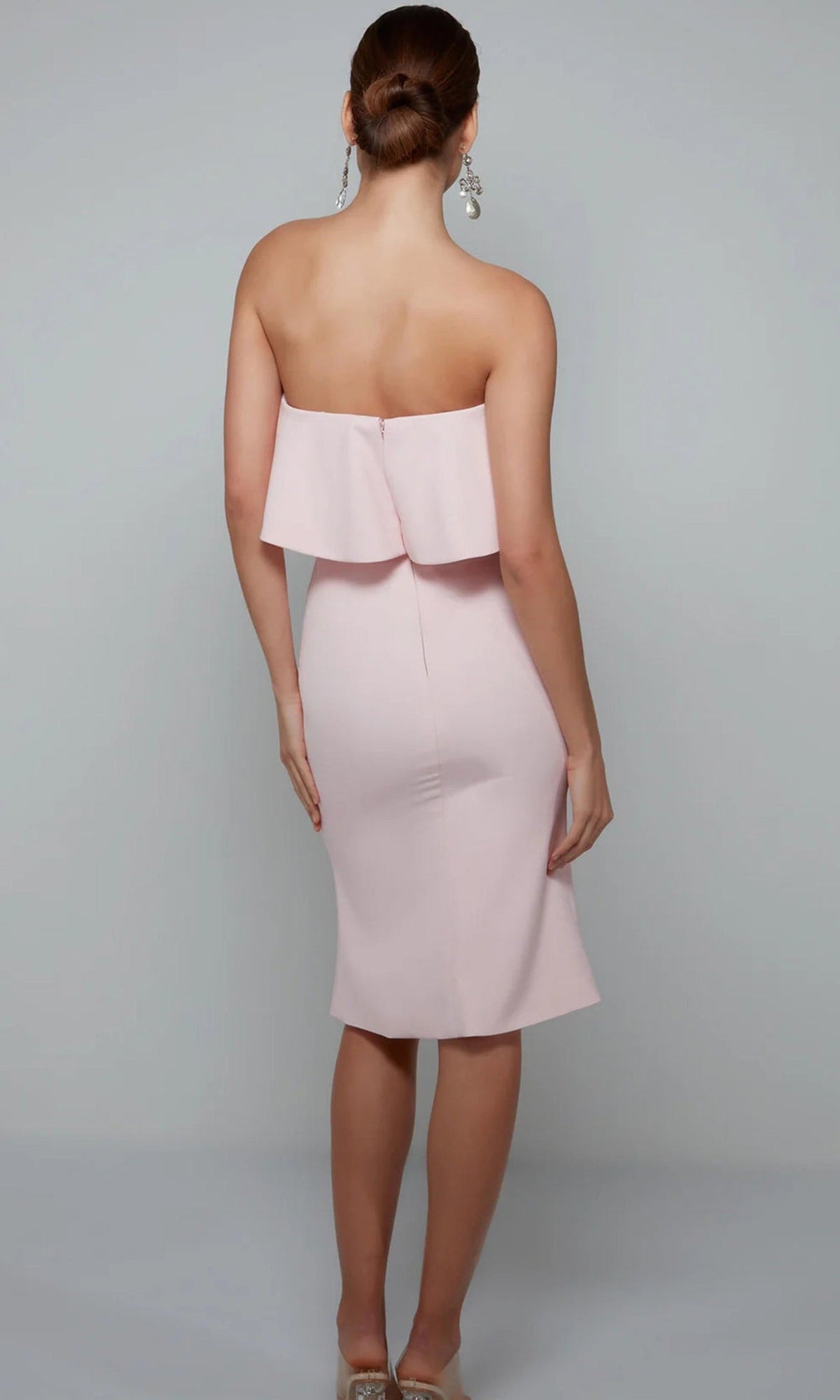 Alyce Paris 70002 - Strapless Knee-Length Dress with Flounce Detail