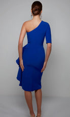 Alyce Paris 70006 - One Shoulder Ruffle Knee-Length Dress