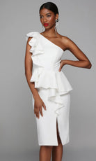 Alyce Paris 70007 - Ruffle Trimmed One Shoulder Dress