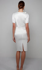 Alyce Paris 70009 - Short Sleeve Draped Knee-Length Dress