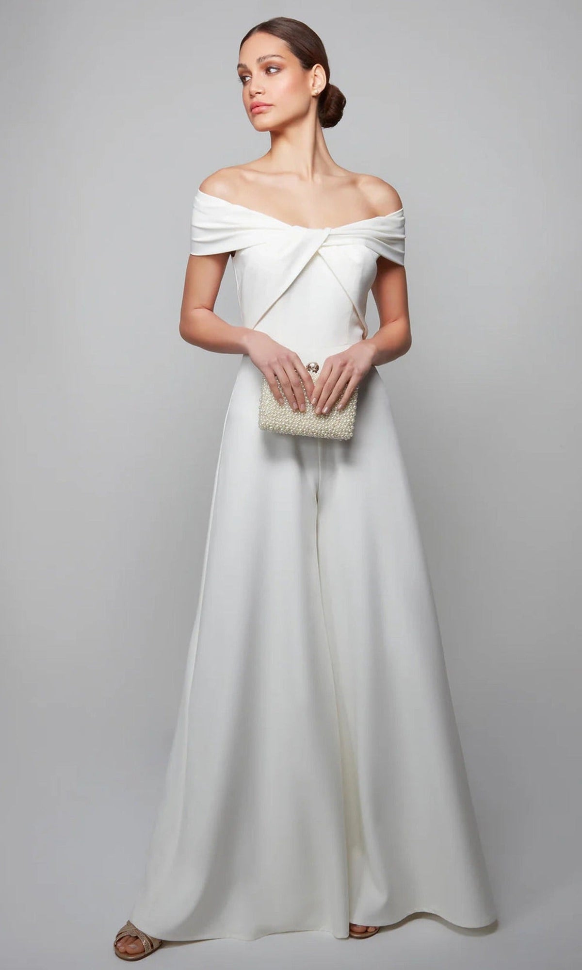Alyce Paris 70013 - Off Shoulder Twist Front Formal Jumpsuit