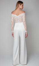 Alyce Paris 70018 - Embroidered Bodice Sheer Sleeves Jumpsuit