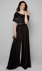 Alyce Paris 70019 - Draped Asymmetrical Evening Jumpsuit