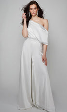 Alyce Paris 70019 - Draped Asymmetrical Evening Jumpsuit