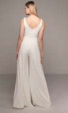 Alyce Paris 70021 - Sleeveless V-Neck Wide-Leg Jumpsuit