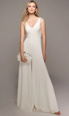 Alyce Paris 70021 - Sleeveless V-Neck Wide-Leg Jumpsuit