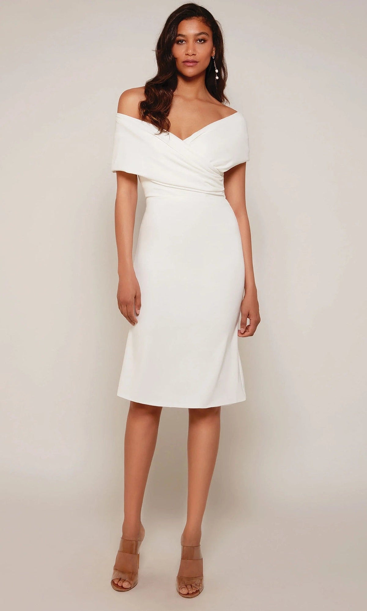 Alyce Paris 70023 - Draped Surplice Off Shoulder Dress