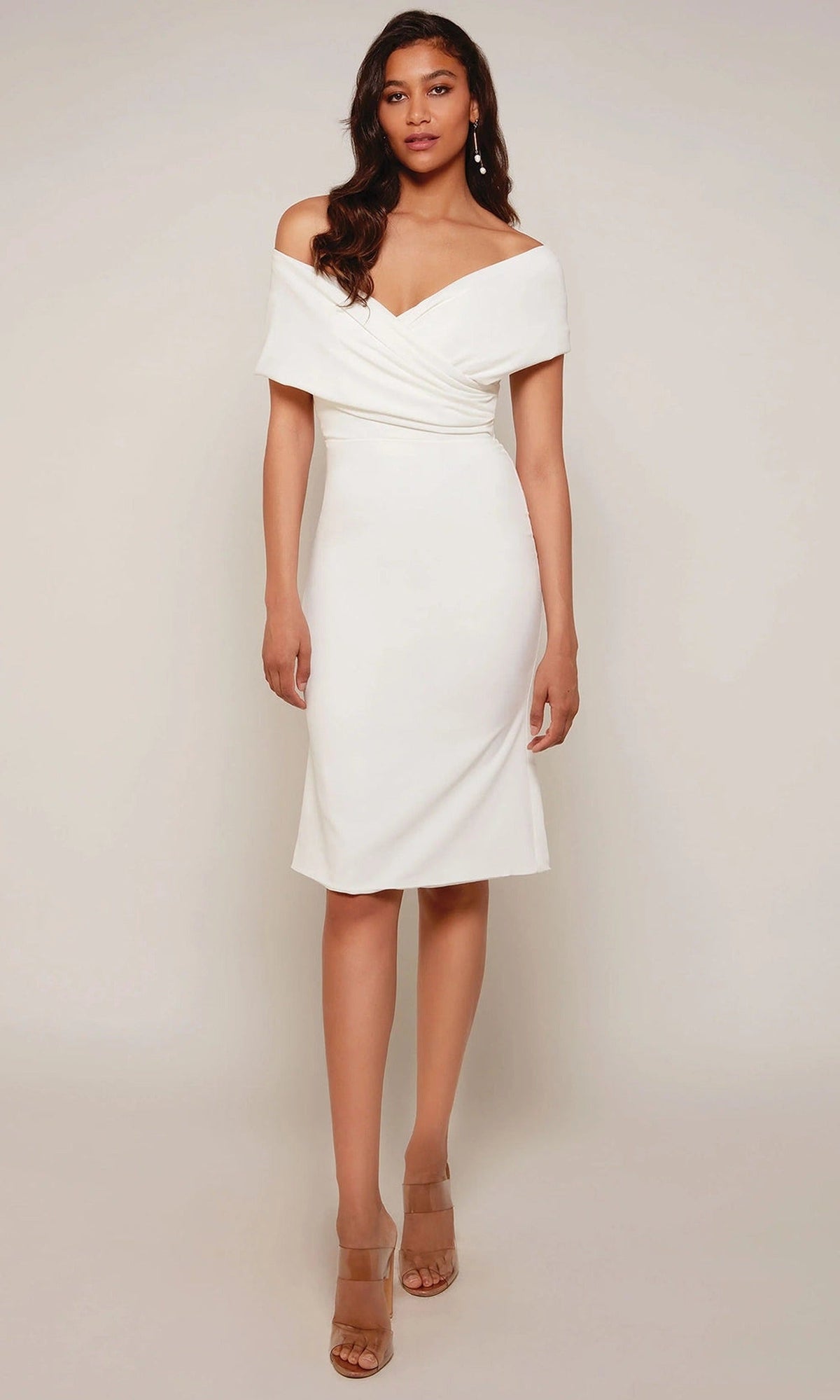 Alyce Paris 70023 - Draped Surplice Off Shoulder Dress